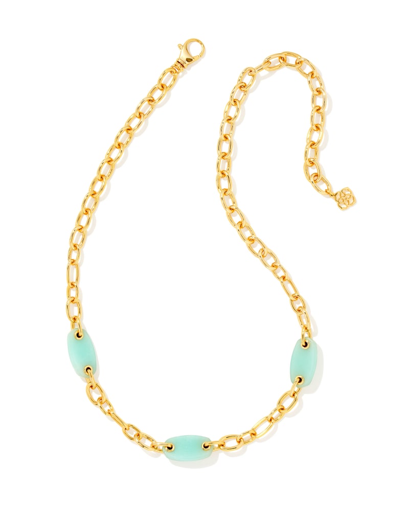 Ashlyn Gold Mixed Chain Necklace in Teal Amazonite image number 0